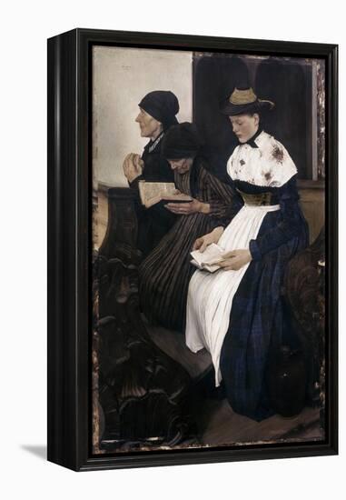 Three Women in Church-Wilhelm Leibl-Framed Premier Image Canvas