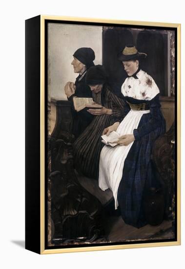 Three Women in Church-Wilhelm Leibl-Framed Premier Image Canvas