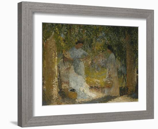 Three Women in the Garden, Trois Femmes dans le Jardin, 1905-1915-Henri Martin-Framed Giclee Print