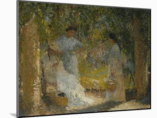 Three Women in the Garden, Trois Femmes dans le Jardin, 1905-1915-Henri Martin-Mounted Giclee Print