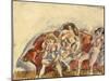 Three Women on a Red Sofa (W/C on Paper)-Jules Pascin-Mounted Giclee Print