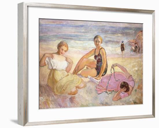 Three Women on the Beach; Trois Femmes a La Plage-Henri Lebasque-Framed Giclee Print