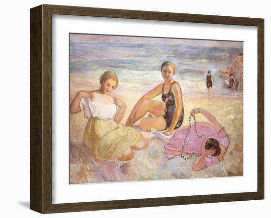 Three Women on the Beach; Trois Femmes a La Plage-Henri Lebasque-Framed Giclee Print