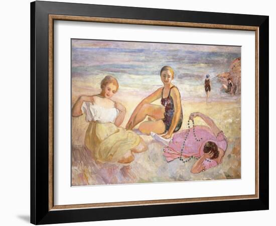 Three Women on the Beach; Trois Femmes a La Plage-Henri Lebasque-Framed Giclee Print