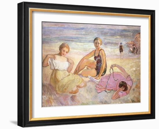 Three Women on the Beach; Trois Femmes a La Plage-Henri Lebasque-Framed Giclee Print