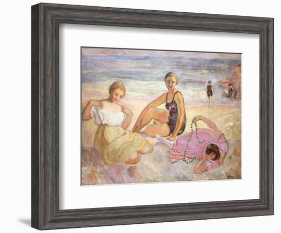 Three Women on the Beach; Trois Femmes a La Plage-Henri Lebasque-Framed Giclee Print