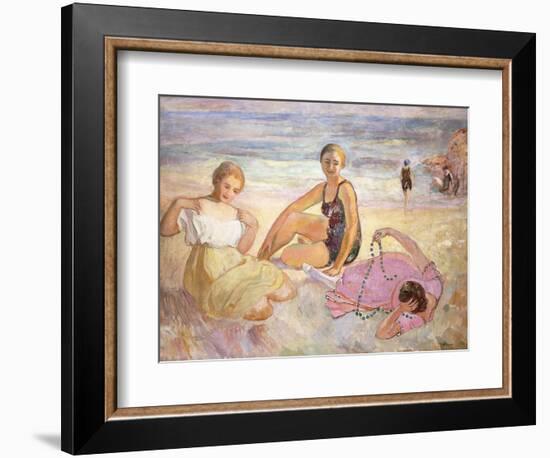 Three Women on the Beach; Trois Femmes a La Plage-Henri Lebasque-Framed Giclee Print