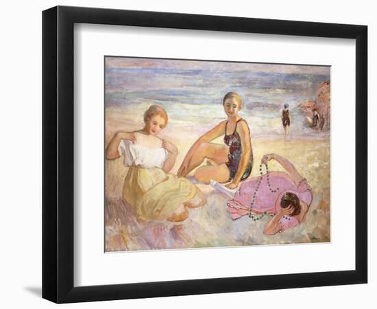 Three Women on the Beach; Trois Femmes a La Plage-Henri Lebasque-Framed Giclee Print