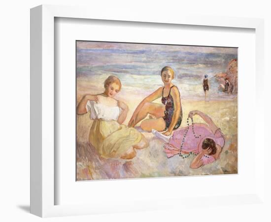 Three Women on the Beach; Trois Femmes a La Plage-Henri Lebasque-Framed Giclee Print