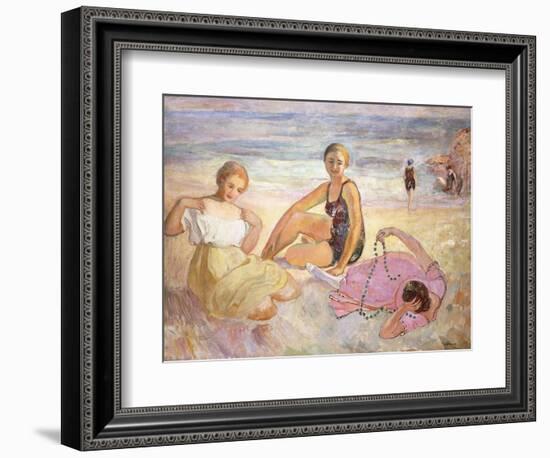 Three Women on the Beach; Trois Femmes a La Plage-Henri Lebasque-Framed Giclee Print