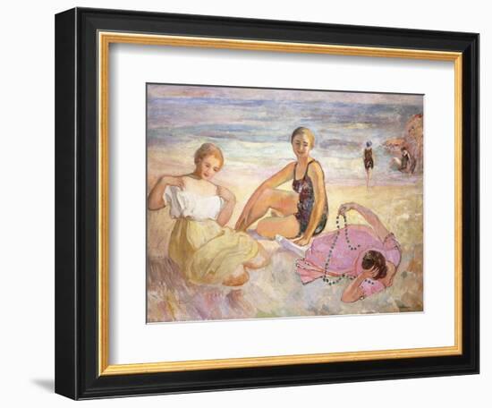 Three Women on the Beach; Trois Femmes a La Plage-Henri Lebasque-Framed Giclee Print