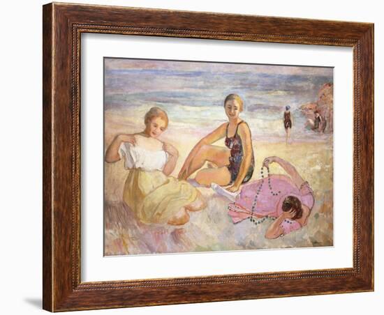 Three Women on the Beach-Henri Lebasque-Framed Giclee Print