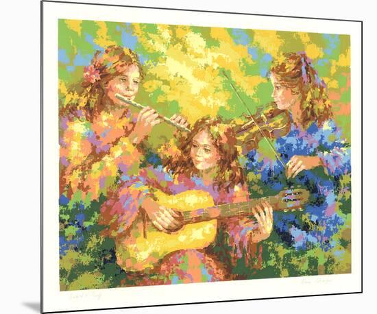 Three Women Playing Music-Karin Schaefers-Mounted Limited Edition