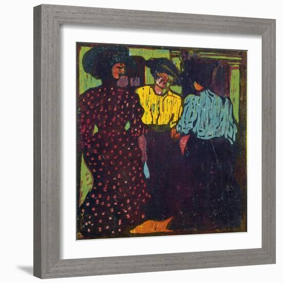 Three Women Talking, 1907-Ernst Ludwig Kirchner-Framed Giclee Print