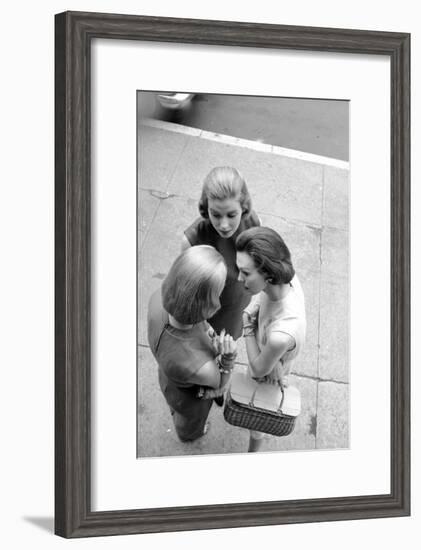 Three Women with Page Boy Hair Styles, New York, 1955-Nina Leen-Framed Photographic Print