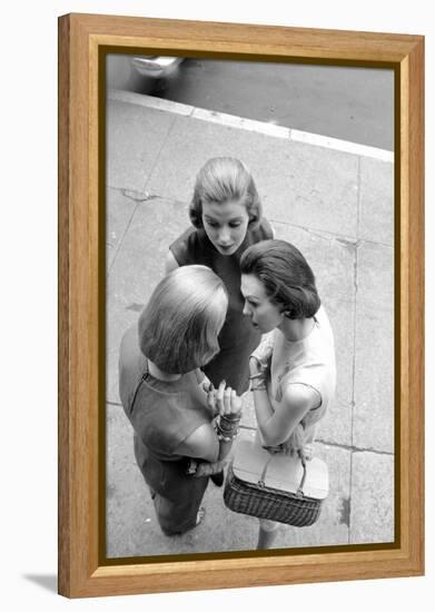 Three Women with Page Boy Hair Styles, New York, 1955-Nina Leen-Framed Premier Image Canvas