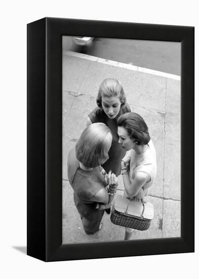 Three Women with Page Boy Hair Styles, New York, 1955-Nina Leen-Framed Premier Image Canvas