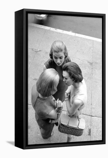 Three Women with Page Boy Hair Styles, New York, 1955-Nina Leen-Framed Premier Image Canvas