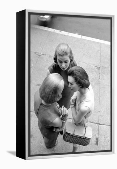 Three Women with Page Boy Hair Styles, New York, 1955-Nina Leen-Framed Premier Image Canvas