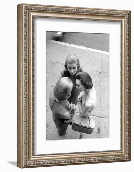 Three Women with Page Boy Hair Styles, New York, 1955-Nina Leen-Framed Photographic Print