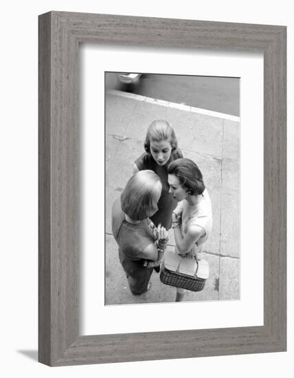 Three Women with Page Boy Hair Styles, New York, 1955-Nina Leen-Framed Photographic Print