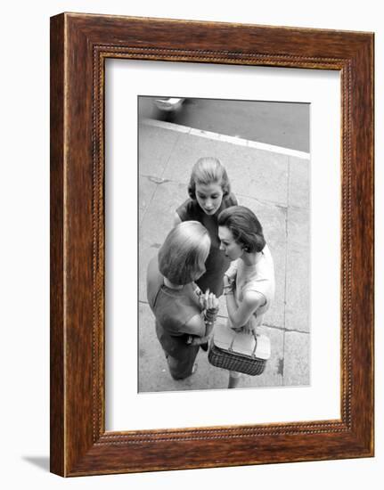 Three Women with Page Boy Hair Styles, New York, 1955-Nina Leen-Framed Photographic Print