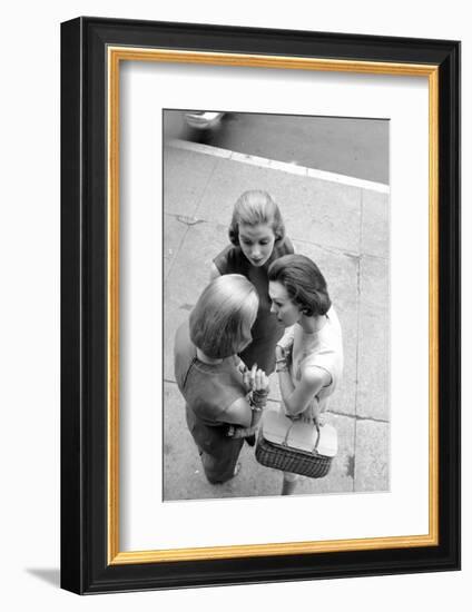 Three Women with Page Boy Hair Styles, New York, 1955-Nina Leen-Framed Photographic Print