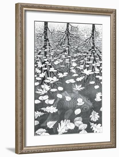 Three Worlds-M^ C^ Escher-Framed Art Print