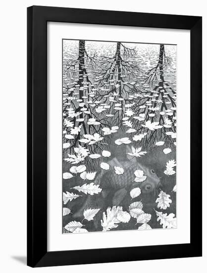 Three Worlds-M^ C^ Escher-Framed Art Print