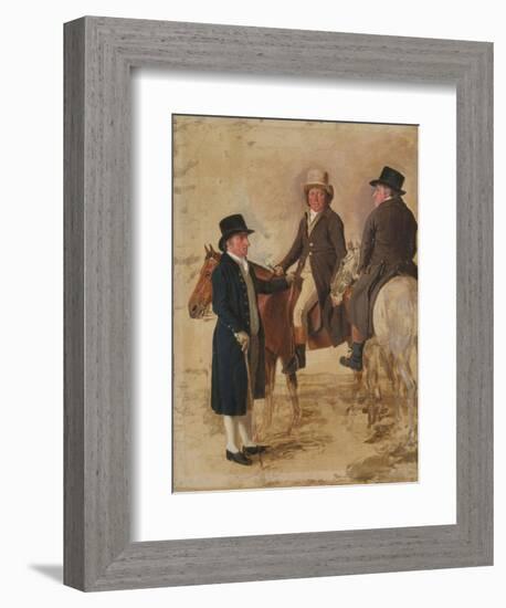 Three Worthies of the Turf at Newmarket, C.1804: John Hilton, Judge of the Canvas)-Benjamin Marshall-Framed Giclee Print