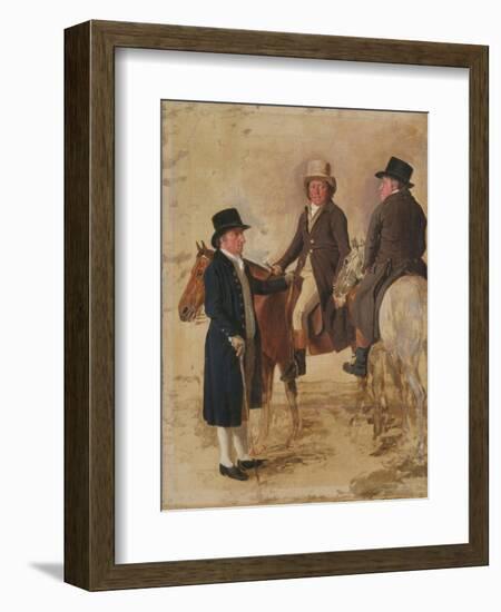 Three Worthies of the Turf at Newmarket, C.1804: John Hilton, Judge of the Canvas)-Benjamin Marshall-Framed Giclee Print