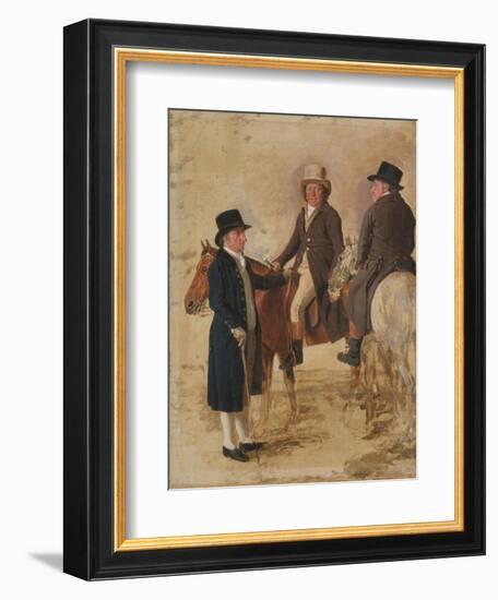 Three Worthies of the Turf at Newmarket, C.1804: John Hilton, Judge of the Canvas)-Benjamin Marshall-Framed Giclee Print