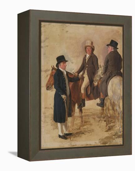 Three Worthies of the Turf at Newmarket, C.1804: John Hilton, Judge of the Canvas)-Benjamin Marshall-Framed Premier Image Canvas