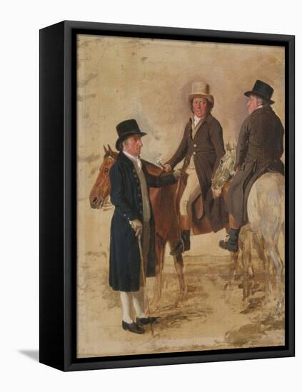 Three Worthies of the Turf at Newmarket, C.1804: John Hilton, Judge of the Canvas)-Benjamin Marshall-Framed Premier Image Canvas