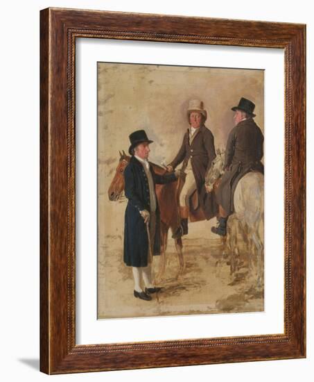 Three Worthies of the Turf at Newmarket, C.1804: John Hilton, Judge of the Canvas)-Benjamin Marshall-Framed Giclee Print
