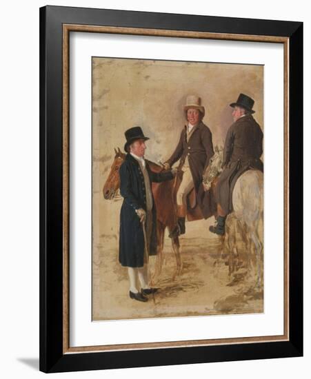 Three Worthies of the Turf at Newmarket, C.1804: John Hilton, Judge of the Canvas)-Benjamin Marshall-Framed Giclee Print