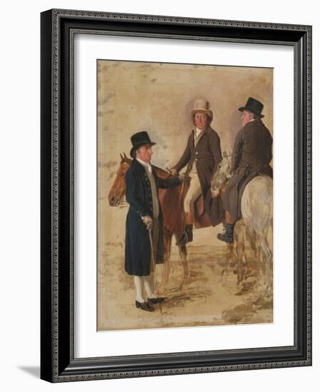 Three Worthies of the Turf at Newmarket, C.1804: John Hilton, Judge of the Canvas)-Benjamin Marshall-Framed Giclee Print