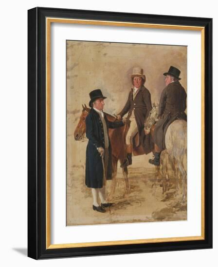 Three Worthies of the Turf at Newmarket, C.1804: John Hilton, Judge of the Canvas)-Benjamin Marshall-Framed Giclee Print