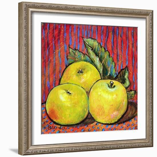 Three Yellow Apples-Blenda Tyvoll-Framed Art Print