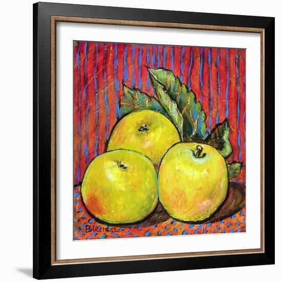 Three Yellow Apples-Blenda Tyvoll-Framed Art Print