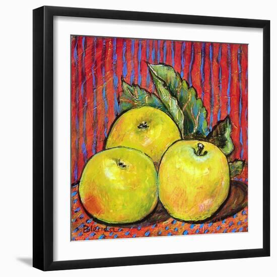 Three Yellow Apples-Blenda Tyvoll-Framed Art Print