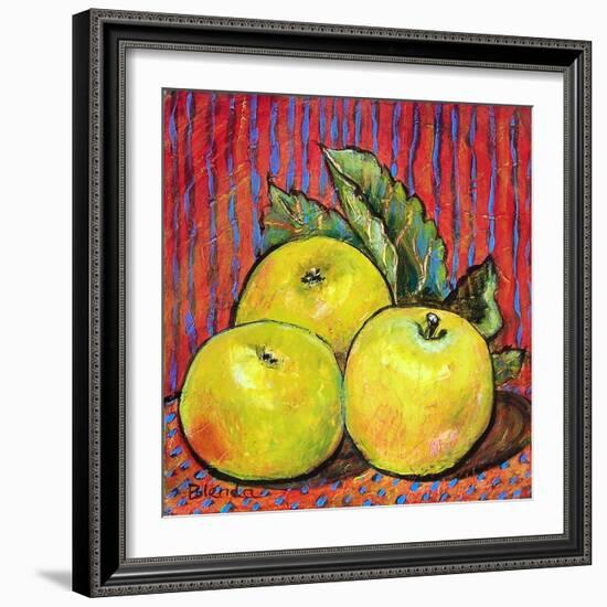 Three Yellow Apples-Blenda Tyvoll-Framed Art Print