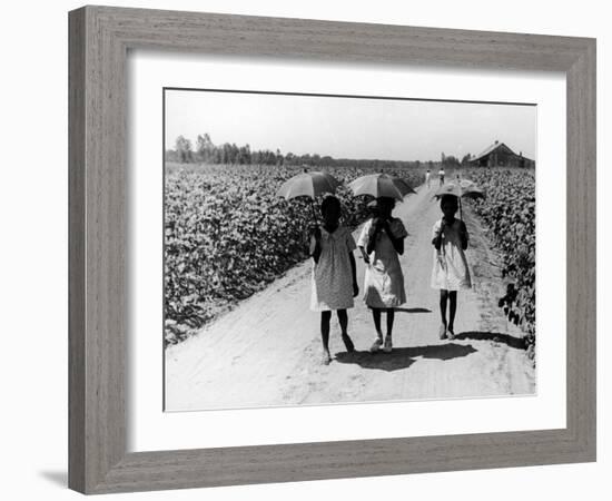 Three Young Barefoot African American Sharecroppers' Daughters on their Way to Sunday School-Alfred Eisenstaedt-Framed Photographic Print