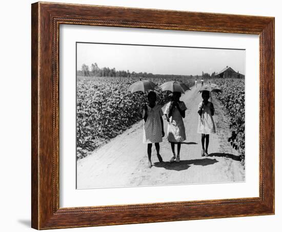 Three Young Barefoot African American Sharecroppers' Daughters on their Way to Sunday School-Alfred Eisenstaedt-Framed Photographic Print