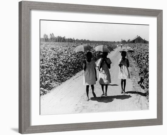 Three Young Barefoot African American Sharecroppers' Daughters on their Way to Sunday School-Alfred Eisenstaedt-Framed Photographic Print