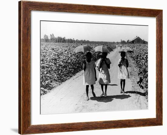 Three Young Barefoot African American Sharecroppers' Daughters on their Way to Sunday School-Alfred Eisenstaedt-Framed Photographic Print