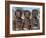 Three Young Girls, their Bodies Lightly Smeared with Red Ochre Mixture, Namibia-Nigel Pavitt-Framed Photographic Print