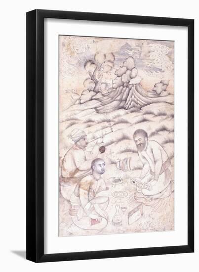 Three Young Men in a Landscape, C. Mid 17th Century (Pen and Wash on Paper)-null-Framed Giclee Print