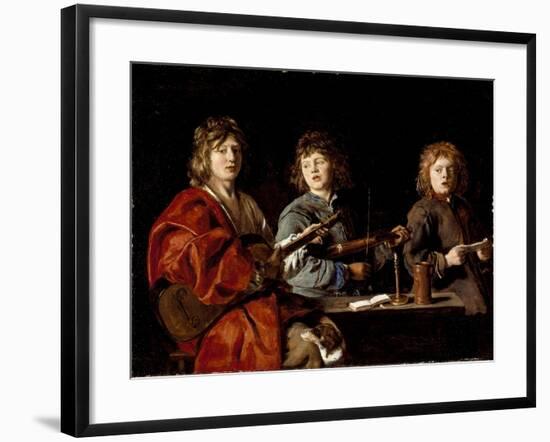Three Young Musicians, c.1630-Antoine Le Nain-Framed Giclee Print