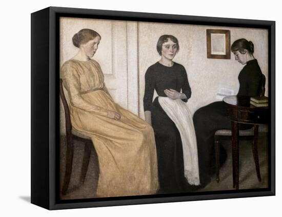Three young women, 1895-Vilhelm Hammershoi-Framed Premier Image Canvas